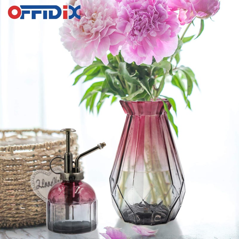 OFFIDIX Glass Vase Gradient Multicolor with Geometric Faceted Design Floral Vase for Weddings, Events, Decorating, Arrangements, Flowers, Office, or Home Decor - Image 5
